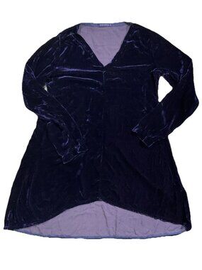 Cut loose Deep Purple Velvet Dress High Low Vneck Cutloose Long sleeve